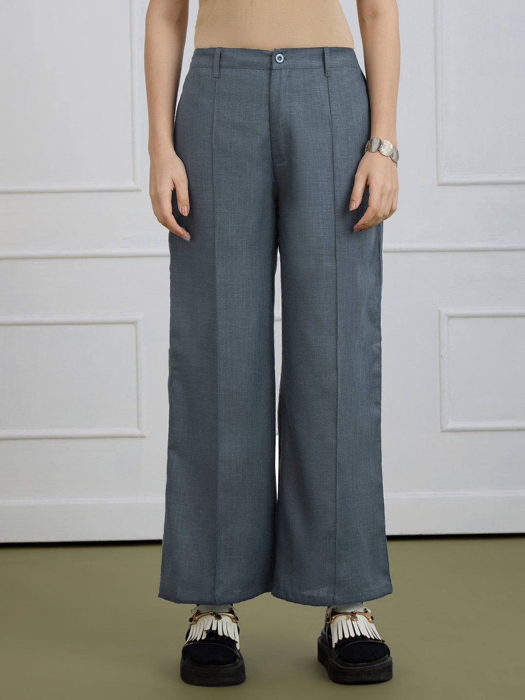 KATYA IN FORMAL TUX GREY TROUSERS