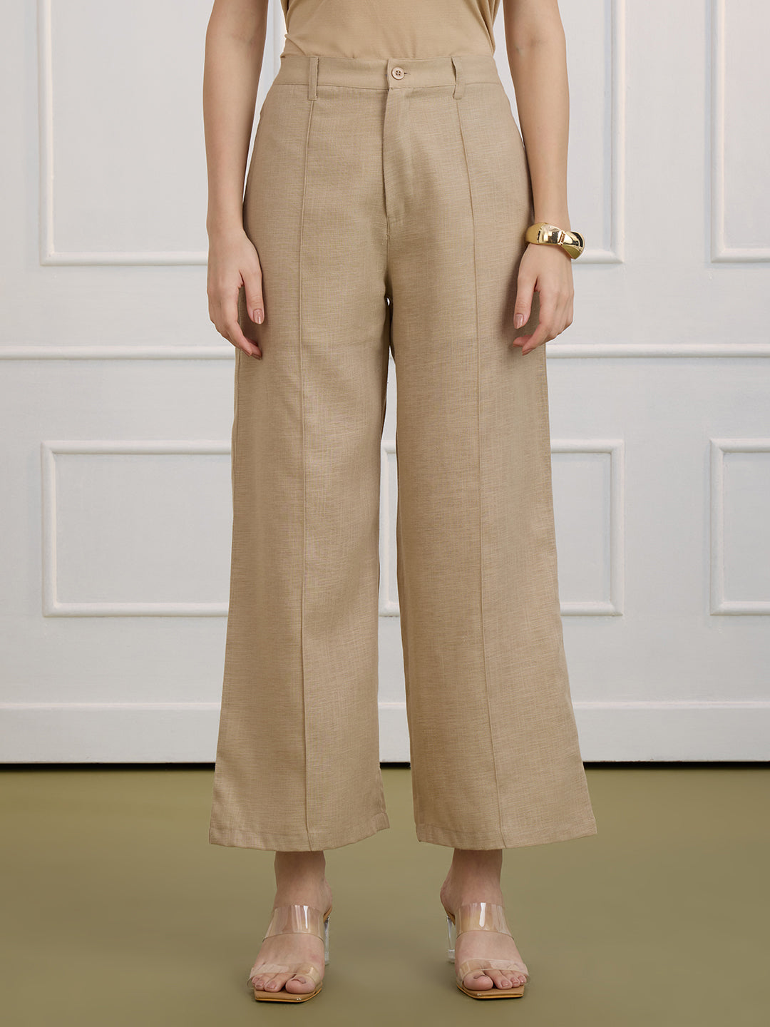 KATYA IN FORMAL TUX BEIGE TROUSERS
