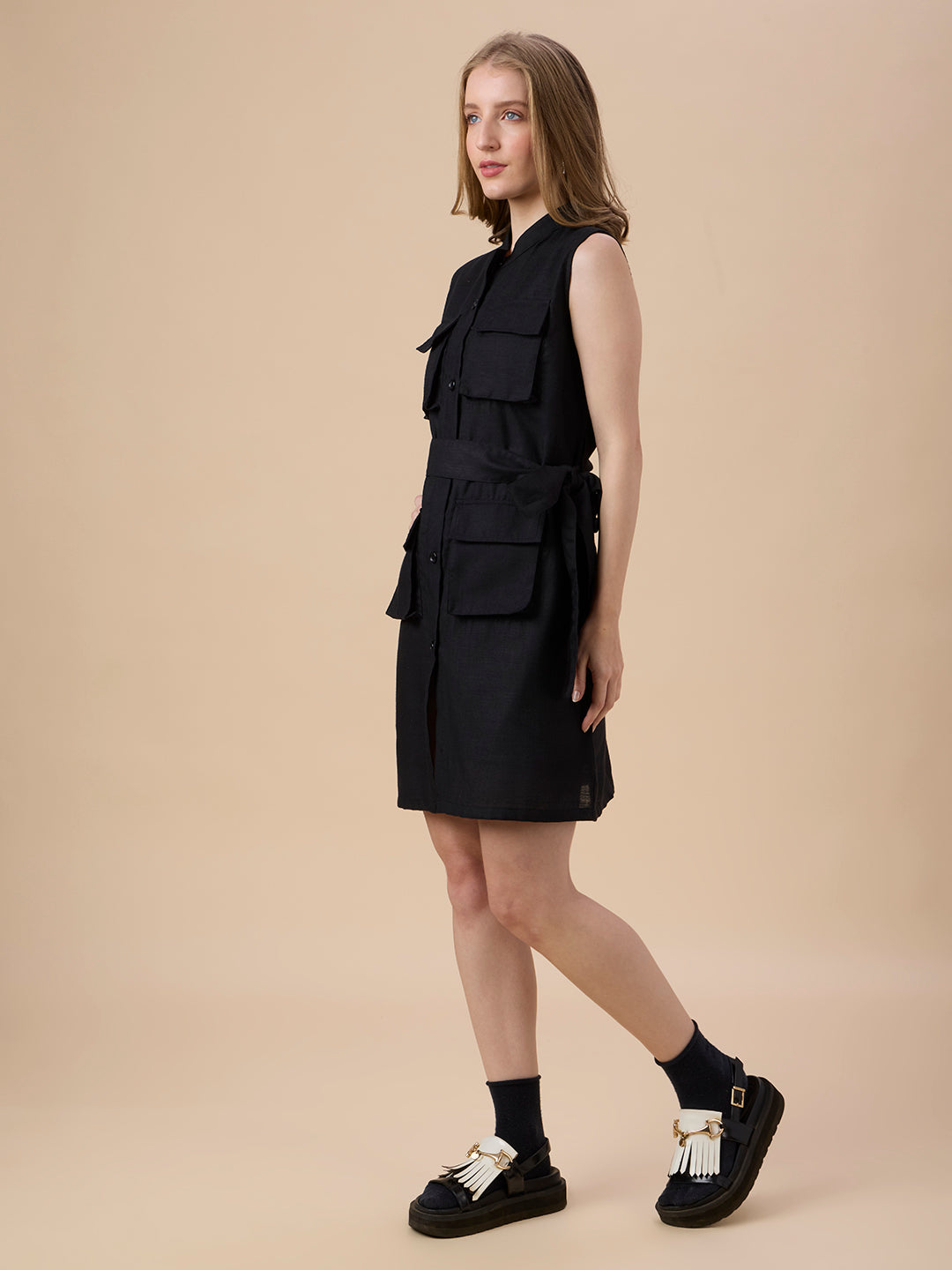 ISABELLA IN BLACK PREMIUM SAFARI DRESS