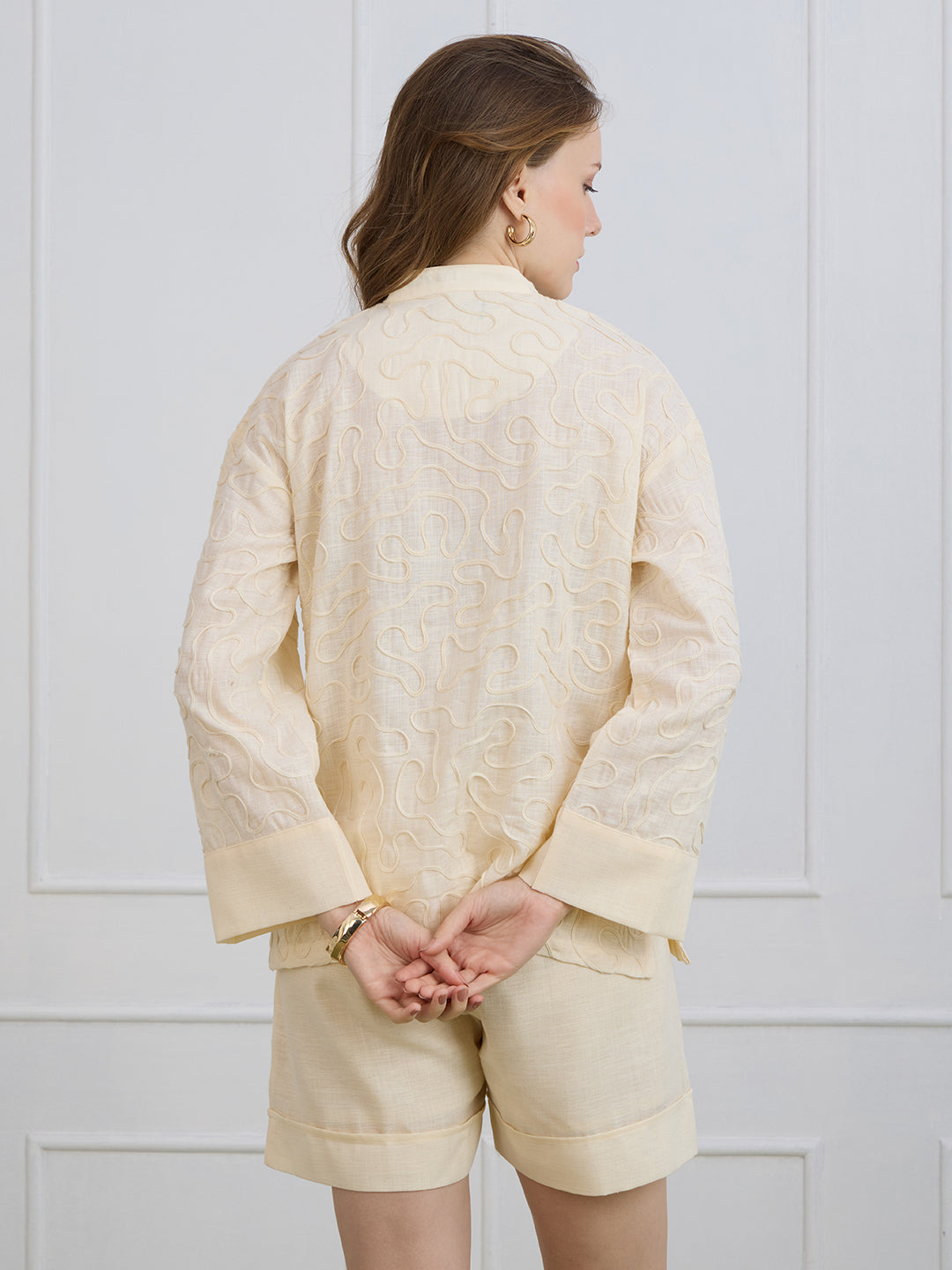 PAIGE IN CREAM COLOR EMBROIDERED TOP
