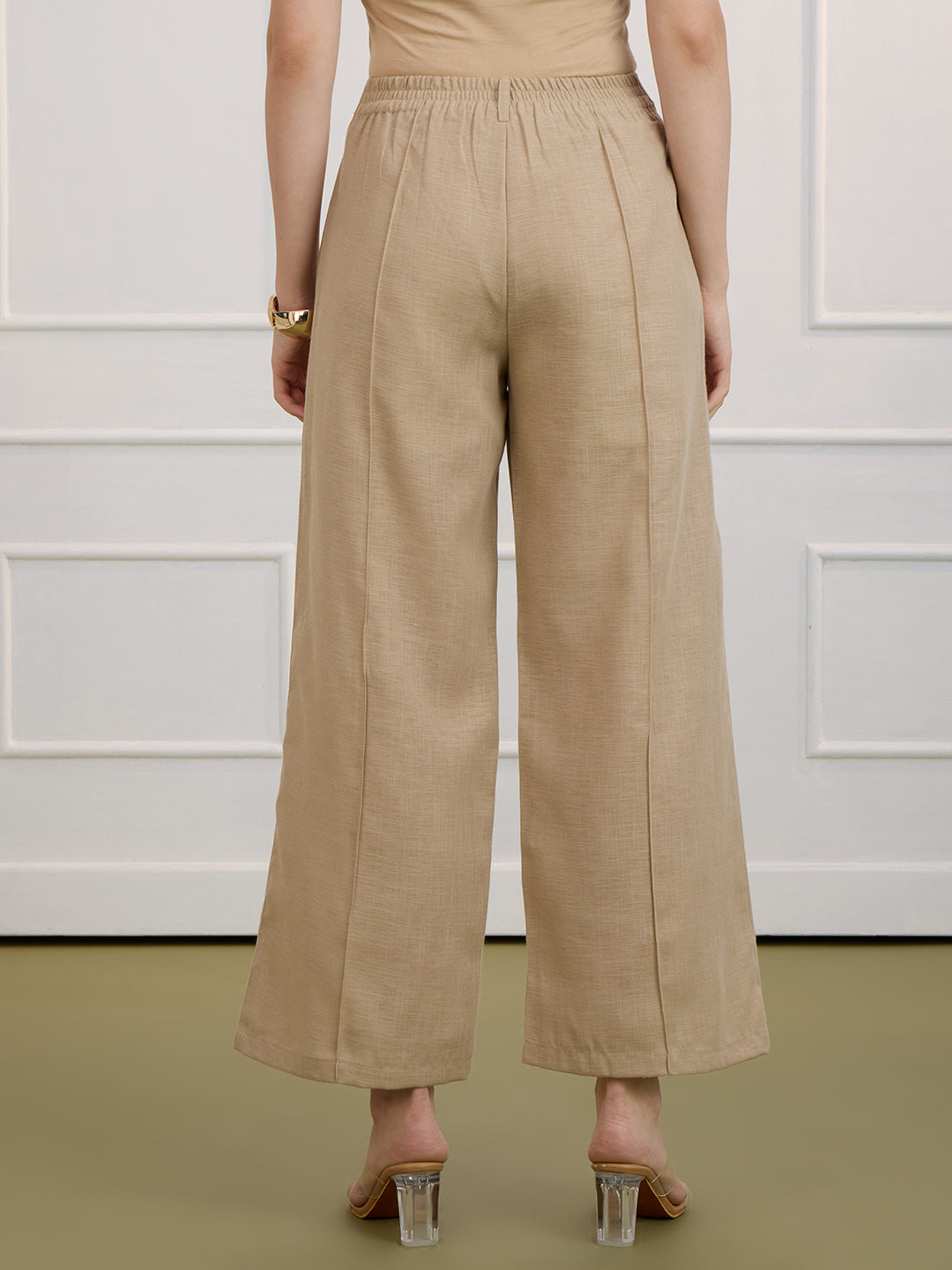 KATYA IN FORMAL TUX BEIGE TROUSERS