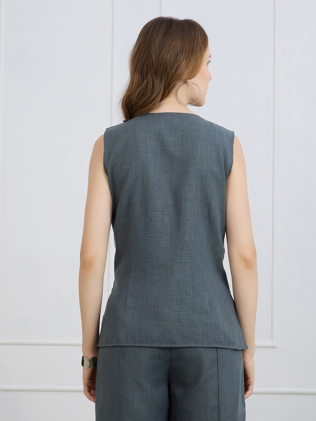 SASHA IN GREY WAISTCOAT