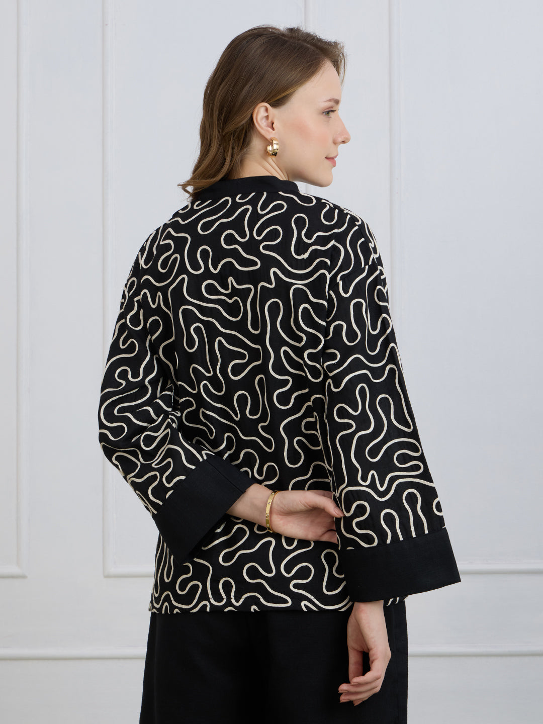 PAIGE IN BLACK COLOR EMBROIDERED TOP