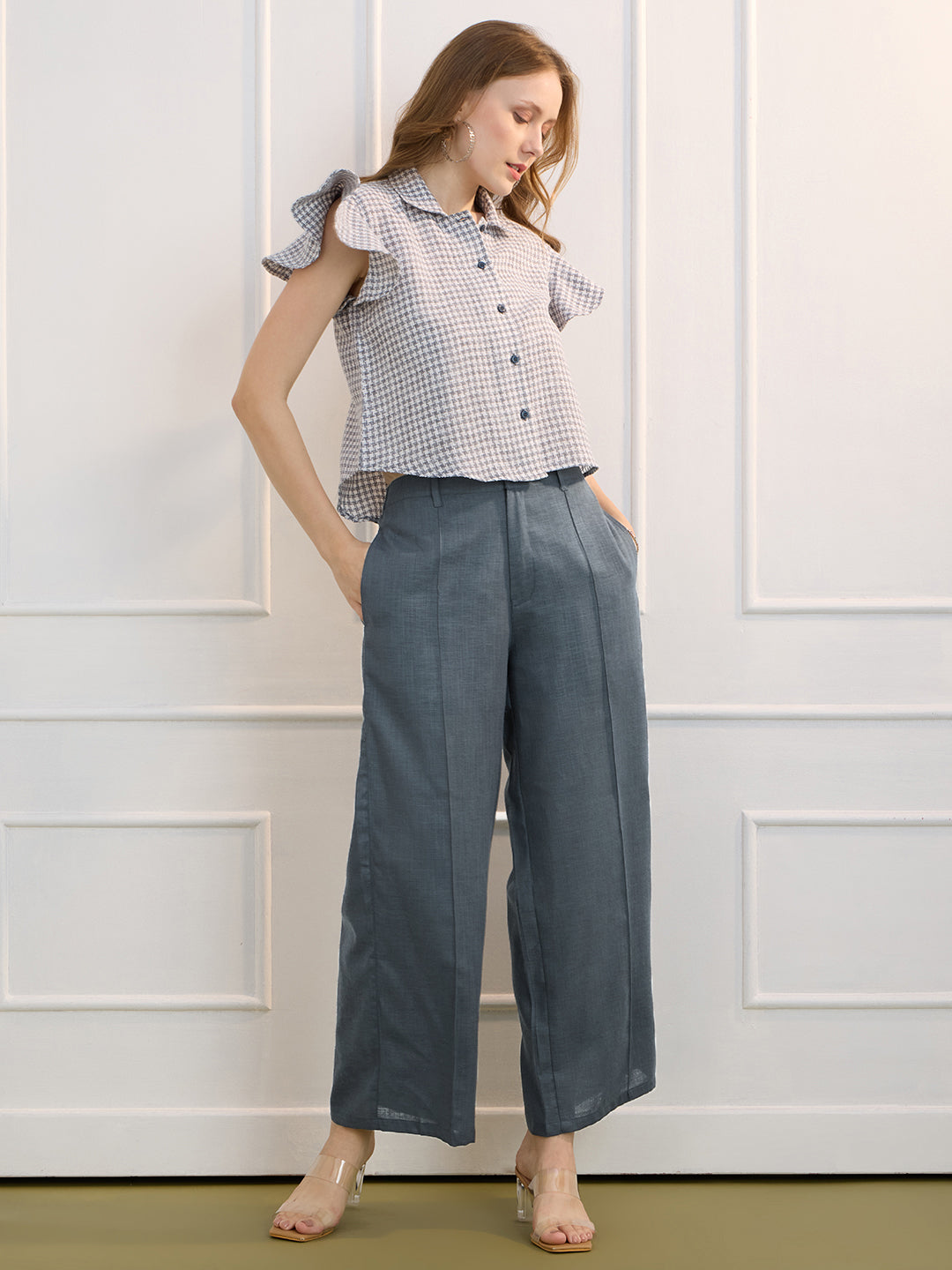 MASHA IN GREY SHORT LENGTH SHIRT
