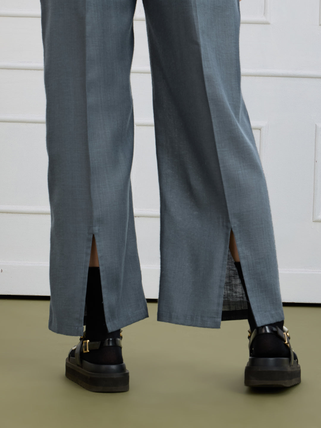 ALICE IN TWIN PLEATED GREY TROUSERS