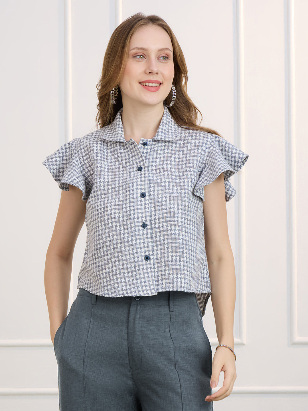 MASHA IN GREY SHORT LENGTH SHIRT
