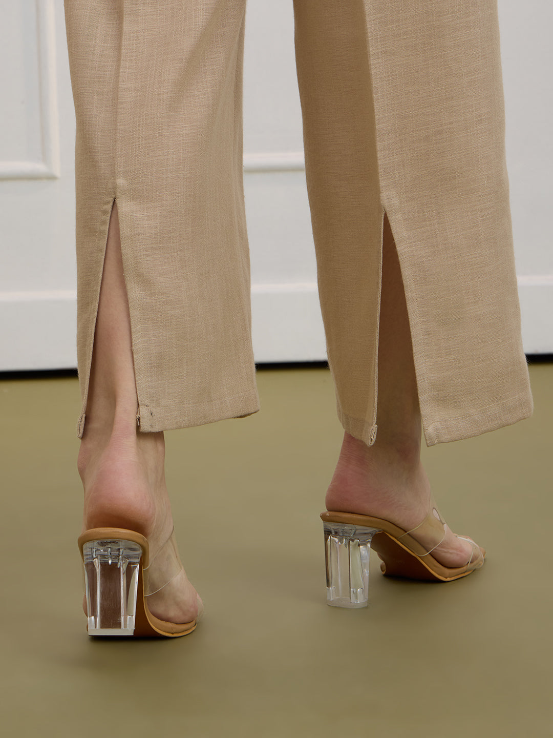 ALICE IN TWIN PLEATED BEIGE TROUSERS