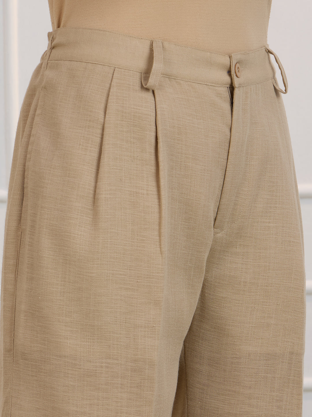 ALICE IN TWIN PLEATED BEIGE TROUSERS