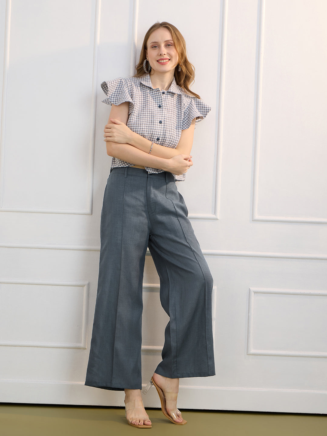 MASHA IN GREY SHORT LENGTH SHIRT