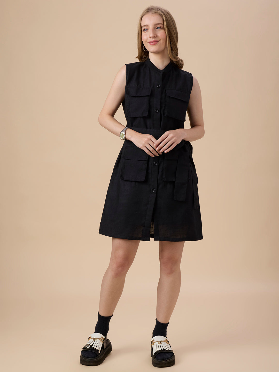 ISABELLA IN BLACK PREMIUM SAFARI DRESS