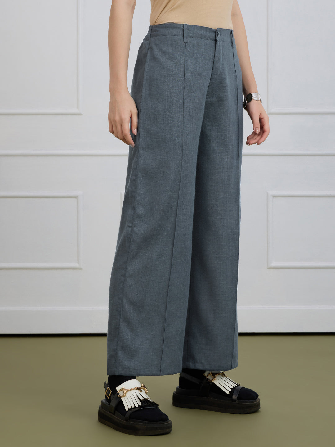 KATYA IN FORMAL TUX GREY TROUSERS