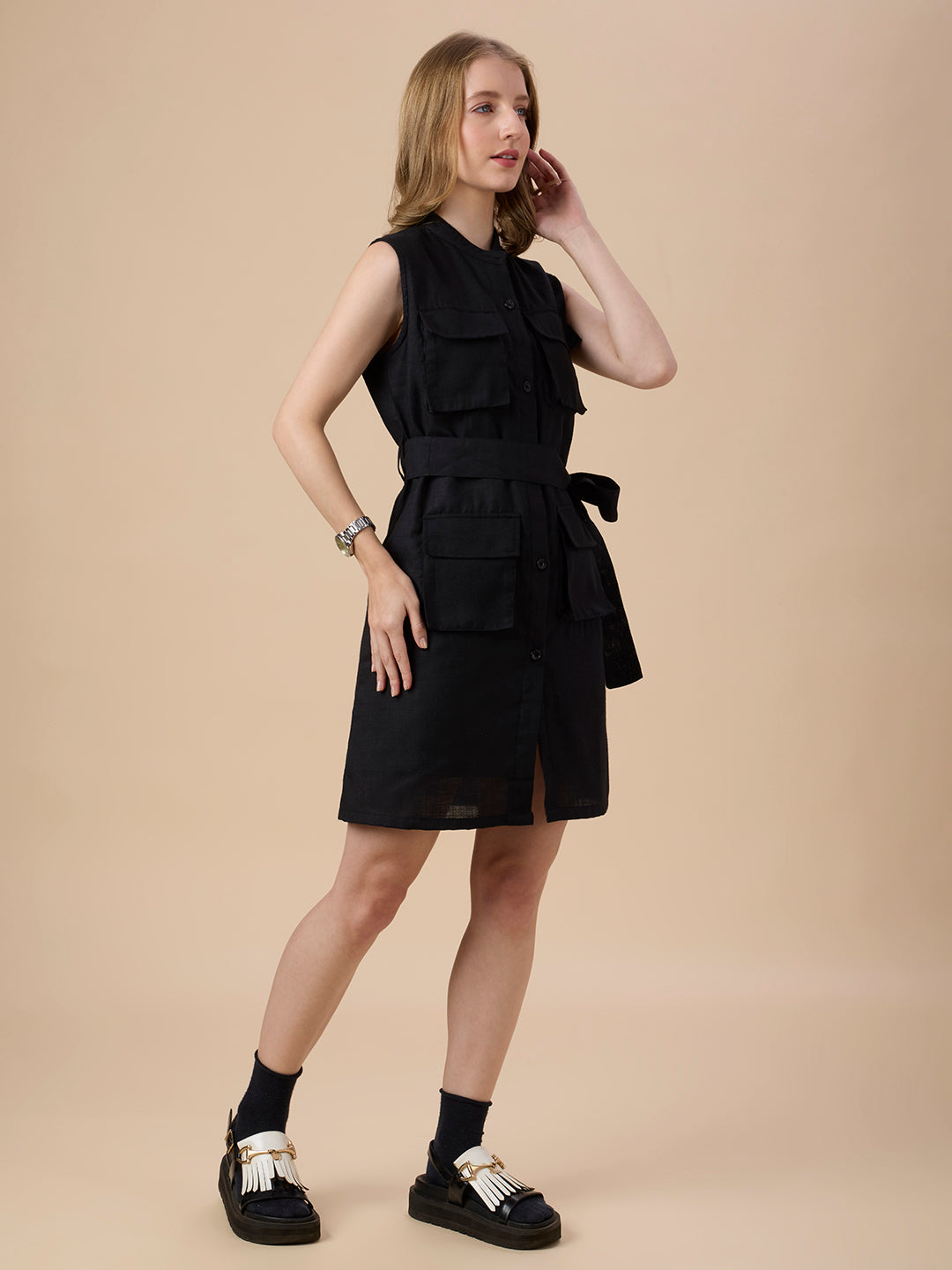 ISABELLA IN BLACK PREMIUM SAFARI DRESS