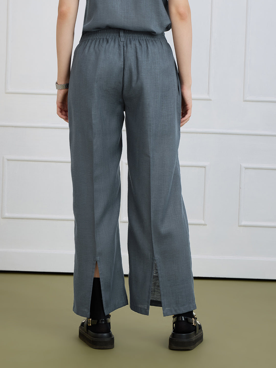 ALICE IN TWIN PLEATED GREY TROUSERS