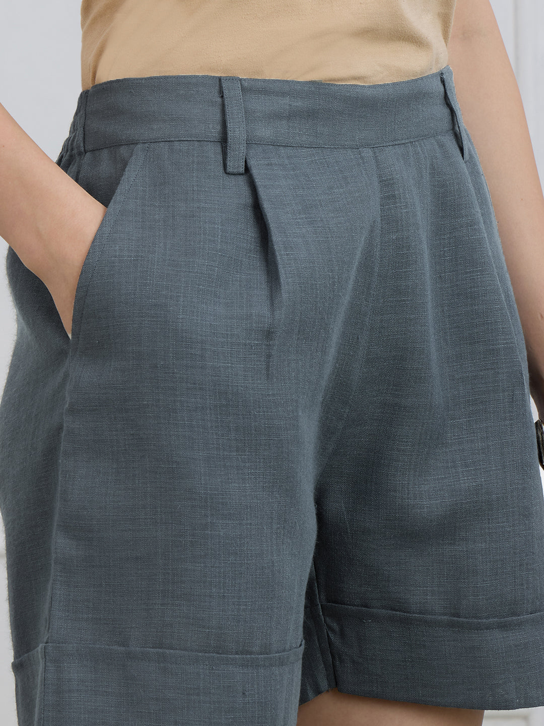 CORA IN GREY SHORTS